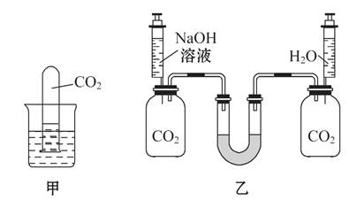 在学习碱的性质时,为了验证溶液中的氢氧化钠能与二氧化碳反应,老师做