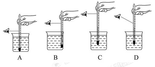 四位同学"用温度计测水温"的实验操作分别如图所示,其中正确的是)
