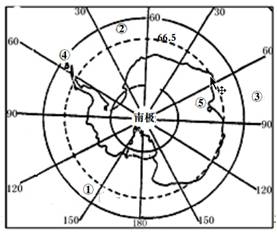 读南极经纬网图完成12题