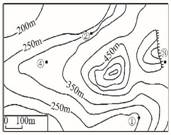 读我国某区域等高线地形图,完成5-6题.