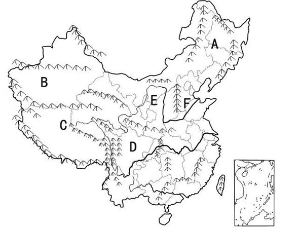 手画的中国地形图图片