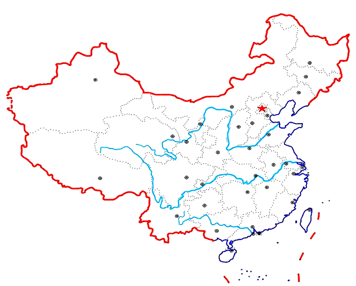 34个省级行政区空白图图片