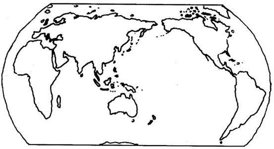地理暑假作業(二) 填繪地圖(一) 在圖中填注歐洲,非洲,大洋3, 國家