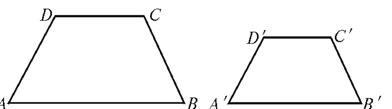 (1)如图4-4-1与2-4-2,等腰梯形ABCD与等腰梯形A′B′C′D′相似,∠A′=65°,A′B′=6 cm, AB=8 cm, AD ...
