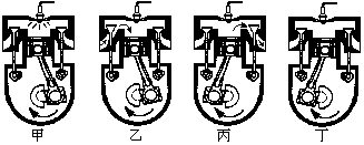 4,如下图是单缸四冲程内燃机的四个冲程的示意图,下列四组关于这种