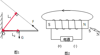 2根据图2中通电螺线管的n极标出磁感线方向小磁针的n极并在括号内标出