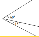 16用一副三角板画一个150度和15度的角标上度数
