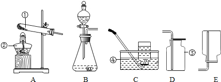 ②酒精灯(2)实验室采用高锰酸钾制取氧气时应选择的发生装置a