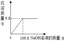 向100g硫酸铜溶液中.逐滴加入NaOH溶液.化学反应方程式为 CuSO4 2NaOH═Cu OH 2 Na2SO4加入NaOH溶液的质量与生成沉淀的质量之间的关系如图所示.请回答下列问题 2 