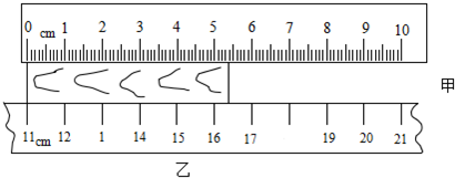 10如图中,两把尺子测木块的长度,甲尺的测量结果为5
