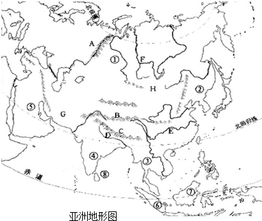 亚洲地形空白图图片