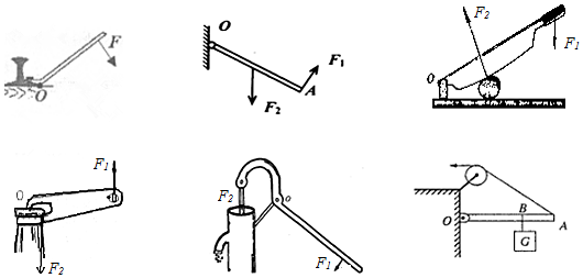 2画出下列杠杆的动力臂和阻力臂