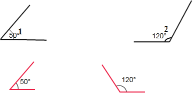 先分别量出∠1和∠2的度数,再根据量角器画角的方法(画角的步骤为:①