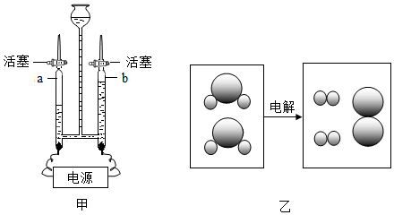 13某实验小组用来电解水的实验装置如图甲所示该反应的微观示意图如图