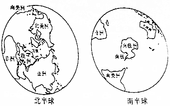 南北半球手绘图片