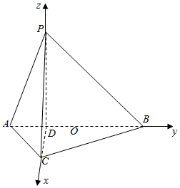 在直三稜錐p-abc中.側面pab與底面abc垂直.且pd垂直底面.pd=bd.