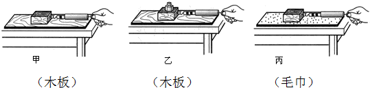 在研究影响滑动摩擦力大小因素的实验中,做了如下图所示的实验