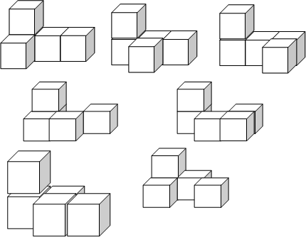 解答:解:由分析可得:,这5个小正方体的2个小正方体固定了,即里排的