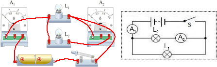 電流表a2測通過燈泡l2的電流.導線
