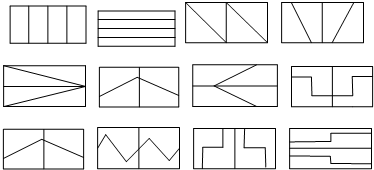 长方形分成八份的画法图片