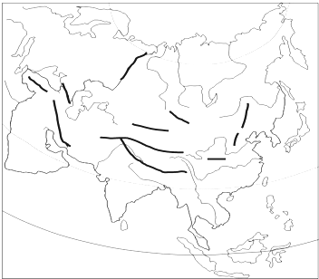 亚洲地理分区图空白图片