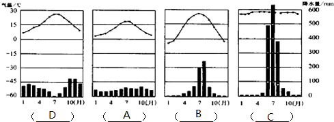 读气温曲线图和降水柱状图完成问题