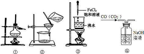 3胶体分离出胶体粒子 c,利用图③装置制备fe(oh 3胶体 d,利用图④