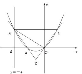 如图直线x4与x轴交于点e一开口向上的抛物线过原点交线段oe于点a交