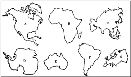七大洲地形图手绘图片