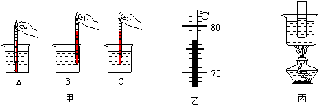 在观察水沸腾的实验中:(1)如图甲所示用温度计测量水的温度