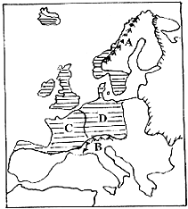 欧洲西部轮廓图手绘图片