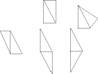 解:四种:两个形状不同的平行四边形,一个矩形,一个筝形,如图