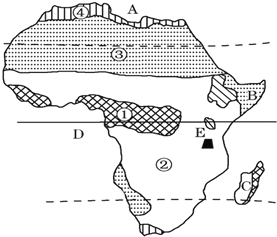 读非洲气候类型图,完成下列问题