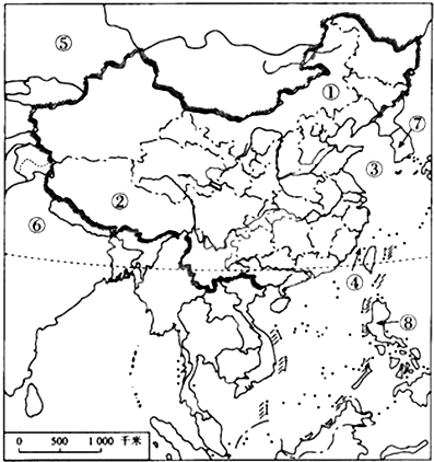 初中地理 题目详情(1)北回归线自东向西依次穿过台湾省