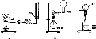 b,c分别是某课外活动小组设计的制取氨气并进行喷泉实验的三组装置