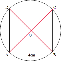 画圆如下:解:(1)以正方形的对角线的交点为圆心,以正方形的对角线的