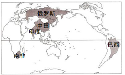 金砖五国位置图片