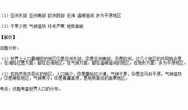 图中1234地人口最稠密的是_加油你是最棒的图片