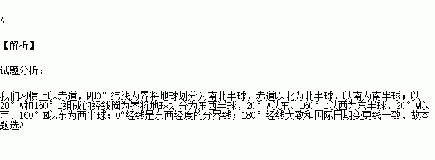 習慣上劃分東西半球的分界線是