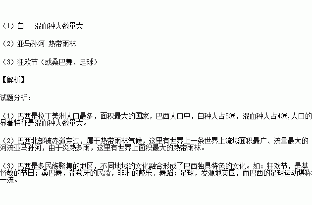 巴西人口最多的是_巴西人口分布图