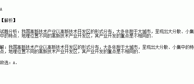 下列有關我國高新技術產業開發區的敘述.正確的是( )a.呈現大分散.