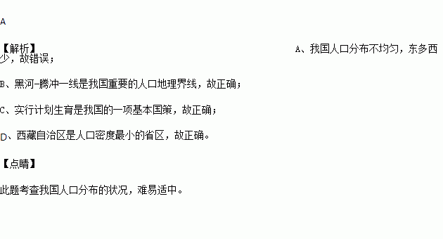 人口密度最小的省区有西藏自治区和什么(3)