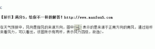 北風二級 c.南風四級 d.