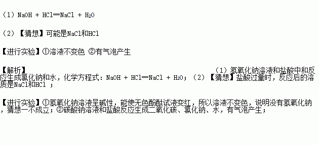 某实验小组的同学用氢氧化钠溶液和盐酸做中和反应的实验当他们向盛有