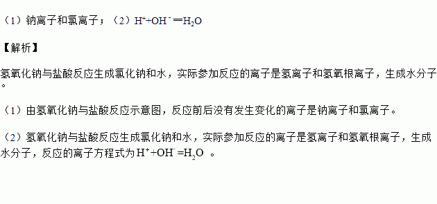 如图是氢氧化钠与盐酸反应示意图