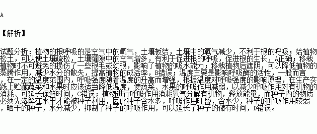 在农业生产中下列措施有利于促进植物呼吸作用的是