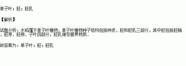 寧化的主要糧食作物是水稻水稻屬於植物其種子的結構是由種皮和構成