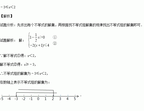 解不等式组并把解集在数轴上表示出来