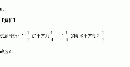 的算術平方根是( )a. b. c.± d.