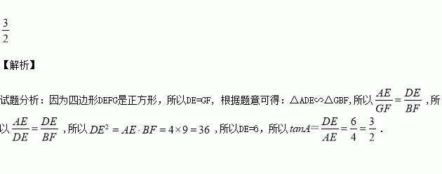 如圖正方形defg內接於rtabcc90ae4bf9則tana